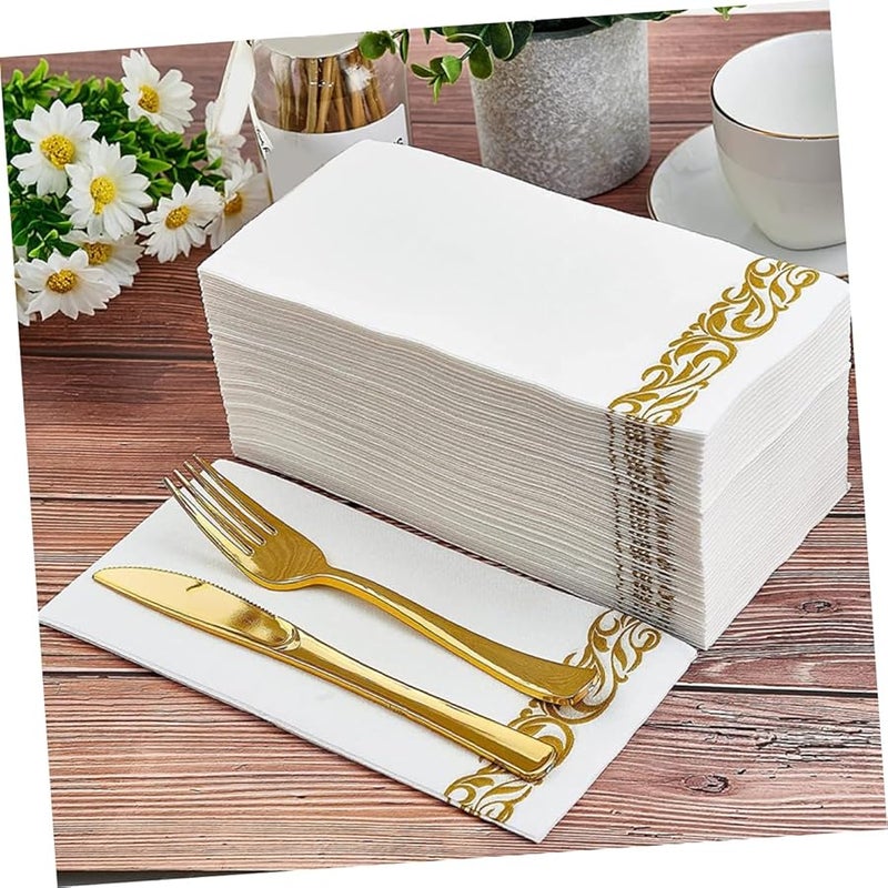 مناديل حفل الاستحمام للعروس وعشاء الزفاف 100 قطعة مناديل مشروبات ورقية سميكة عالية الجودة - Image 4